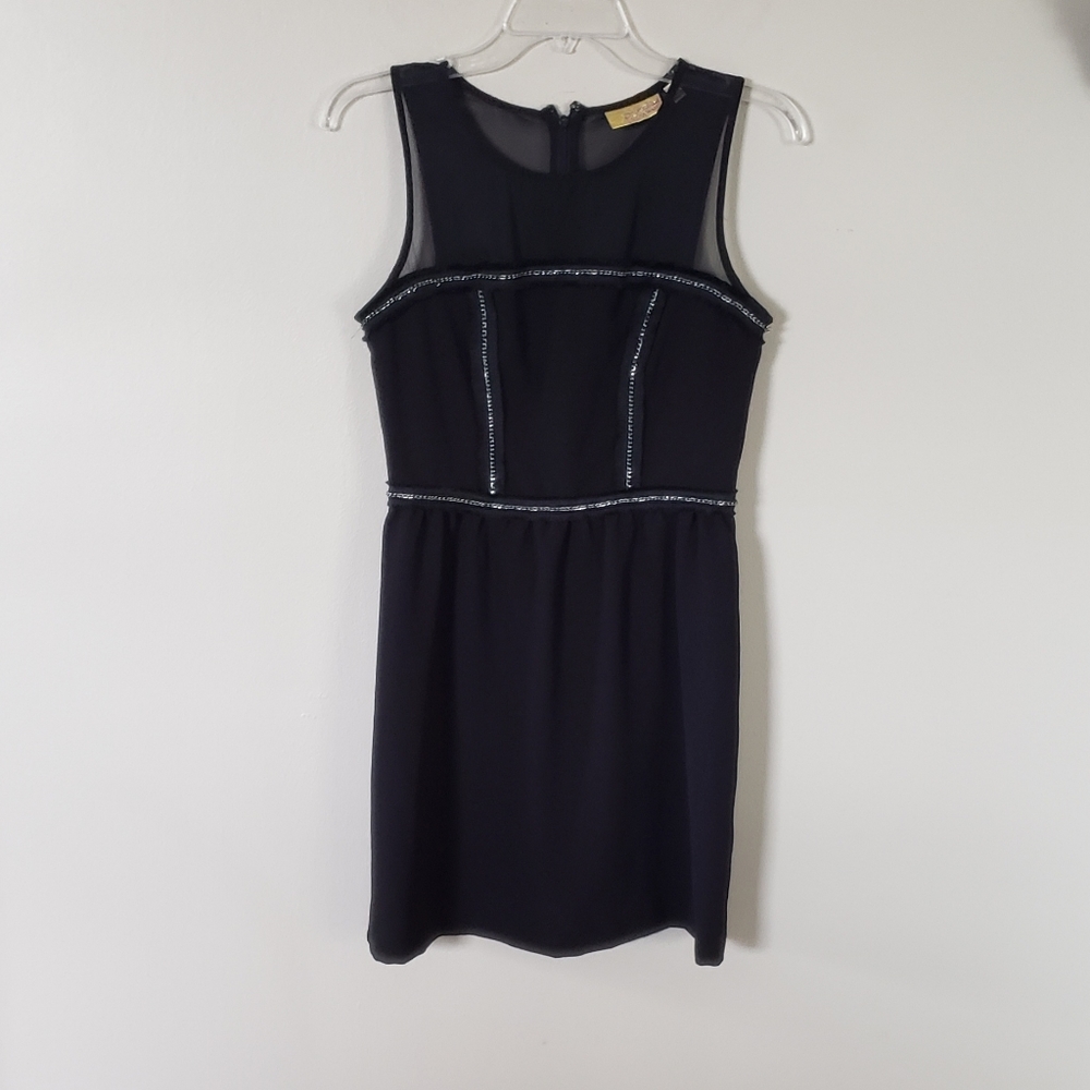 Princess Vera Wang Women's Black Sleeveless Dress Silver Chain Detail Si…